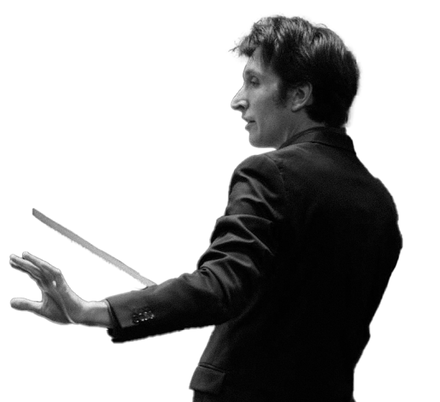 Jonathan Raspiengeas en tant que chef d'orchestre lors d'un concert